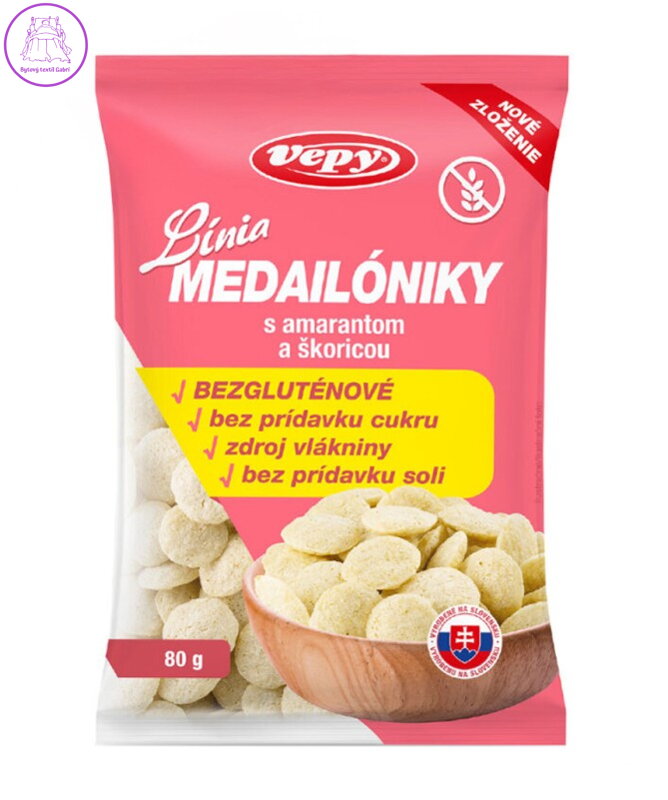 Línia medailónky se skořicí 80g Vepy bez lepku NOVINKA 5725 Línia medailónky se skořicí 80g Vepy bez lepku NOVINKA 5725