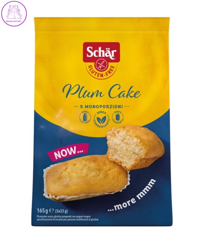 Plum Cake jemné pečivo s jogurtem 165g 5ks Schar bez lepku NOVINKA 5747 Plum Cake jemné pečivo s jogurtem 165g 5ks Schar bez lepku NOVINKA 5747