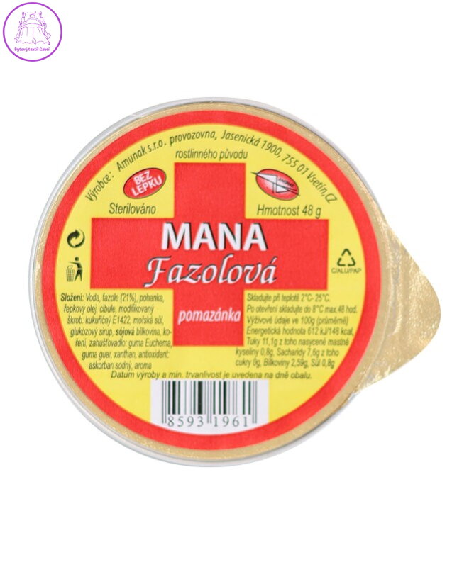 MANA fazolová 48g Amunak bez lepku 5775