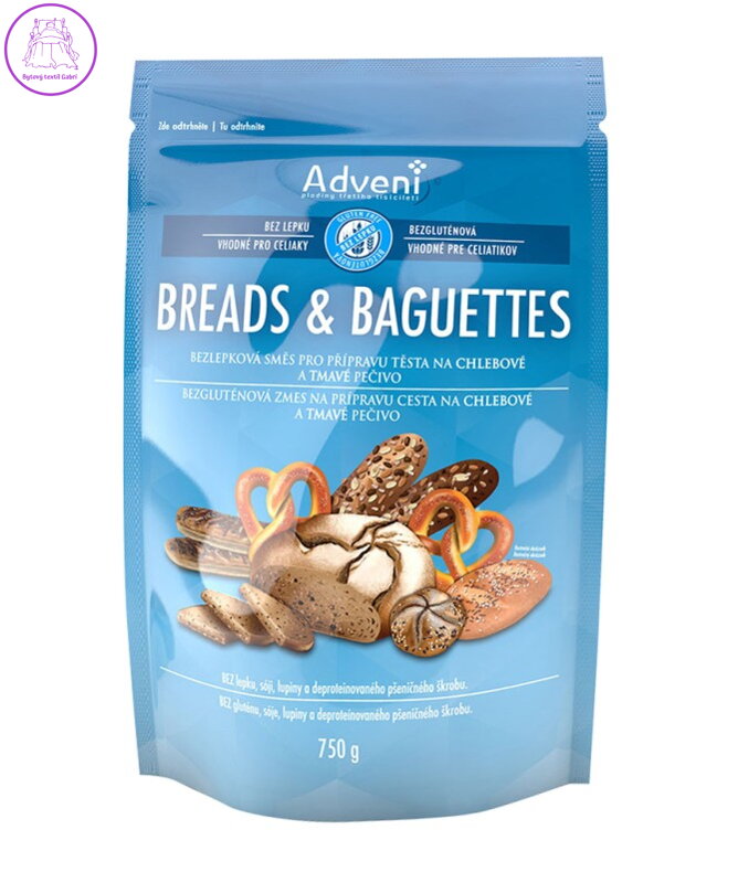 Směs na BREADS A BAGUETTES 750g Adveni bez lepku NOVINKA květen 5894