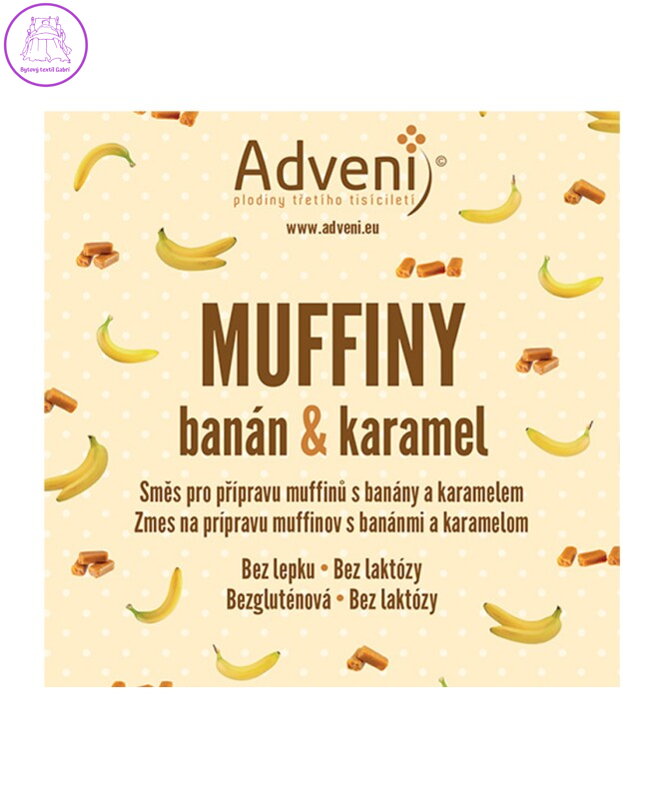 Směs na MUFFINY banán 280g Adveni bez lepku NOVINKA květen 5906
