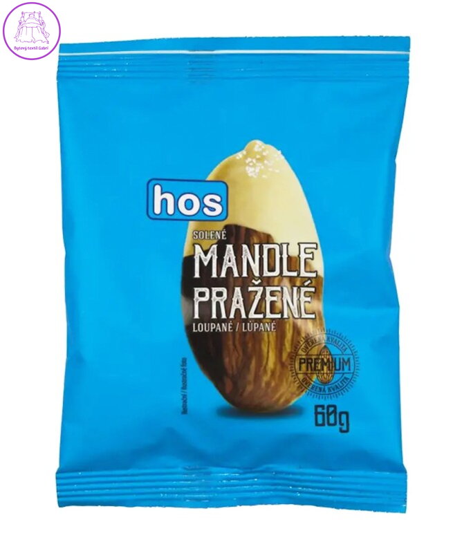 Mandle pražené solené 60g Hos 5957
