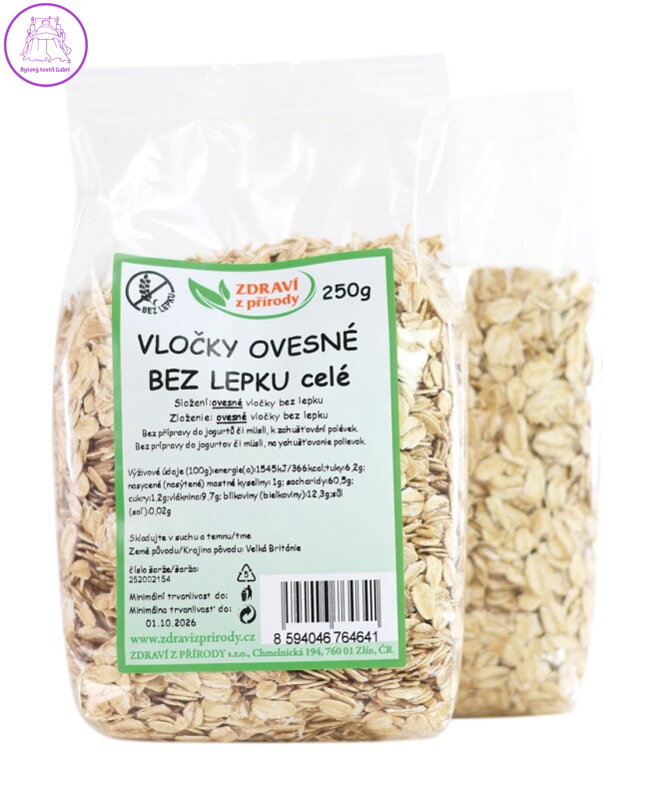 Vločky ovesné BEZ LEPKU celé 250g ZP 5967