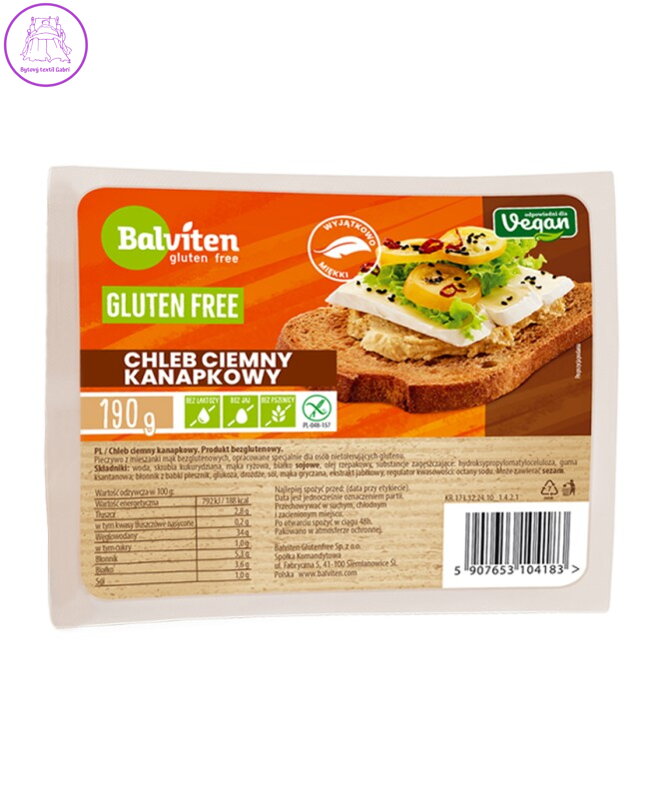 Classic dark bread 190g Balviten bez lepku 5259