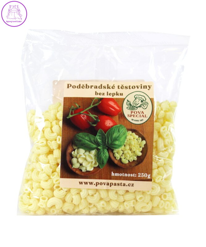 Bezlepkové těstoviny kolena 250g POVA bez lepku 2184