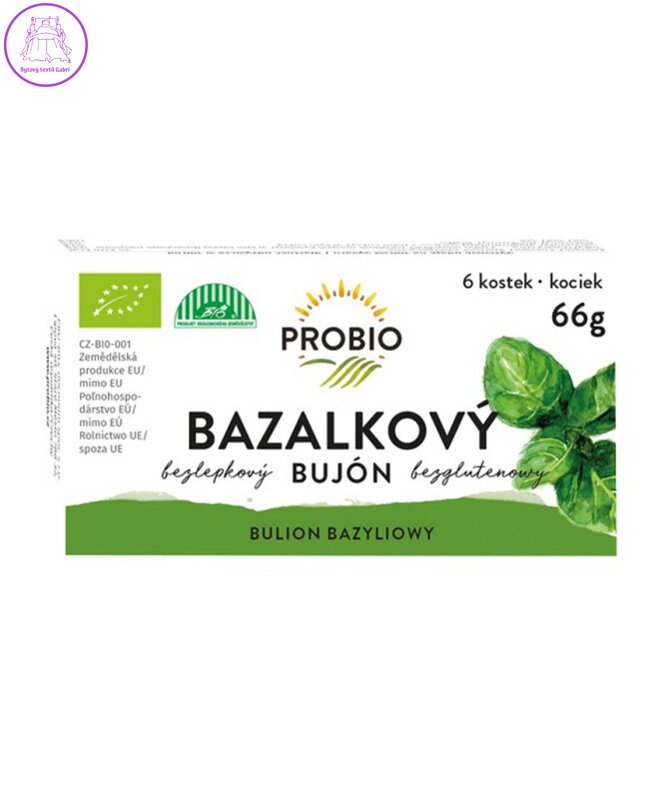 Bujon bazalkový BIO kostky 66g Probio 2585 Bujon bazalkový BIO kostky 66g Probio 2585