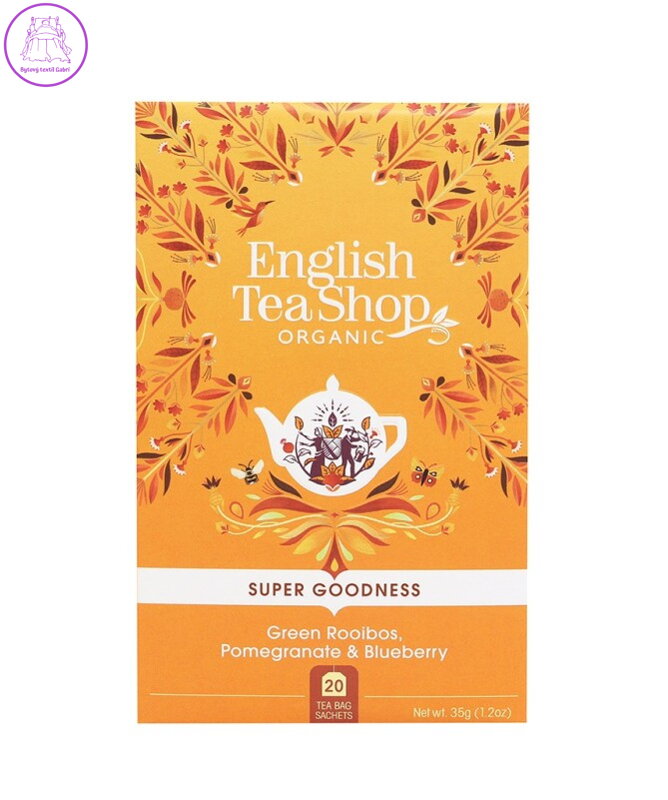 English Tea Shop - zelený rooibos, granát. jablko, borůvka BIO 20x1,75g 1552 English Tea Shop - zelený rooibos, granát. jablko, borůvka BIO 20x1,75g 1552