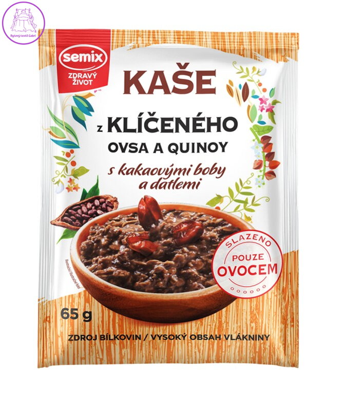 Kaše z klíčeného ovsa a quinoy s kakovými boby BZL 65g Semix 1596