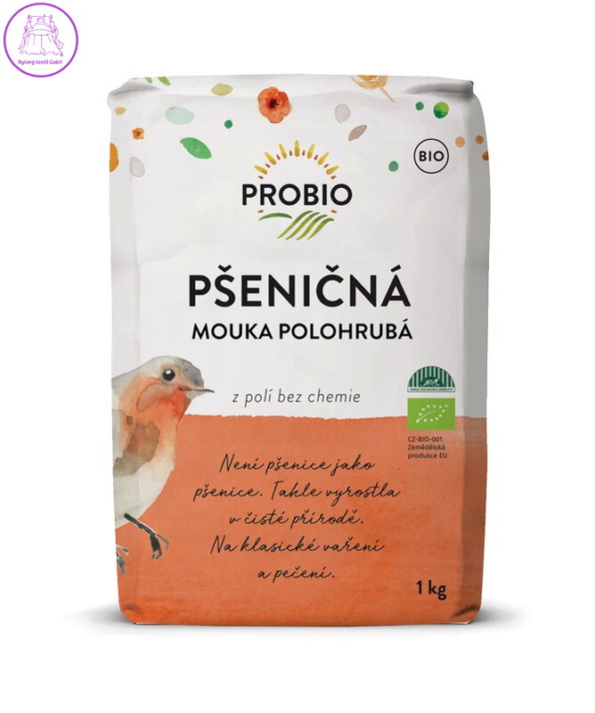 Mouka pšeničná bílá polohrubá  BIO 1kg Probio 1747
