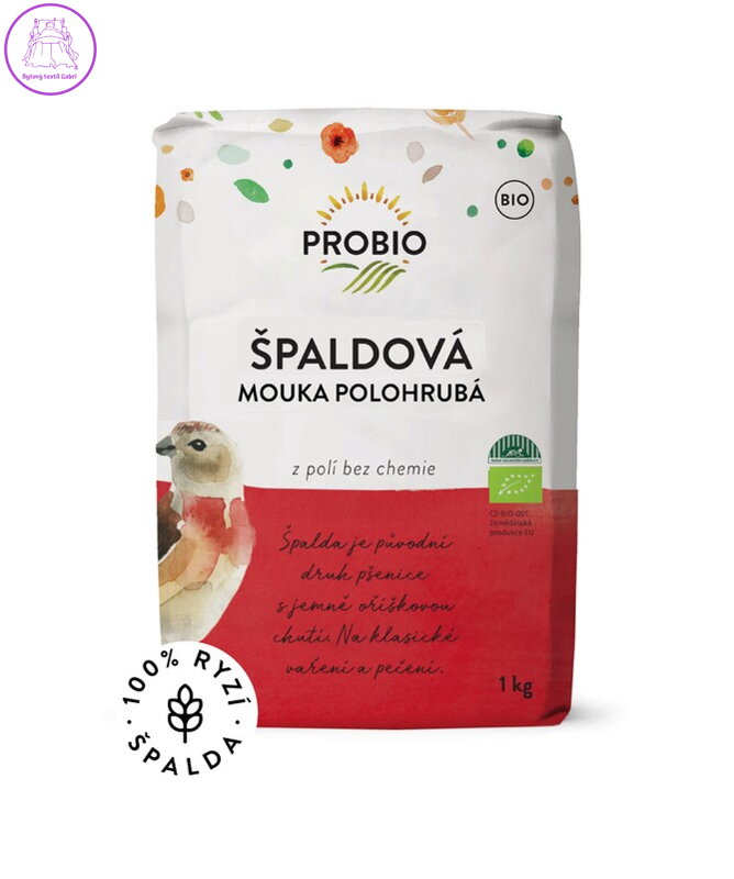 Mouka špaldová bílá polohrubá  BIO 1kg Probio - AKCE 1745