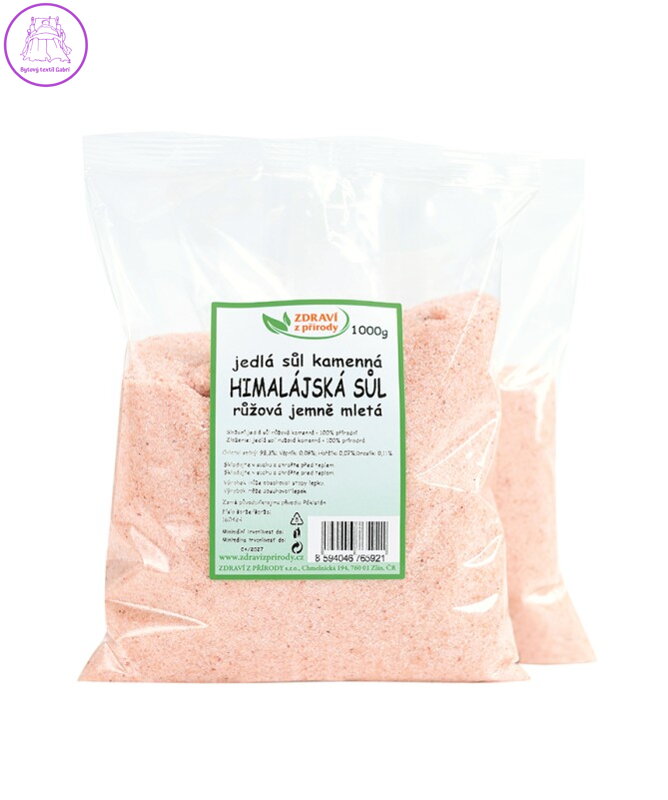 Sůl himalájská růžová jemná 1 kg ZP 962 Sůl himalájská růžová jemná 1 kg ZP 962
