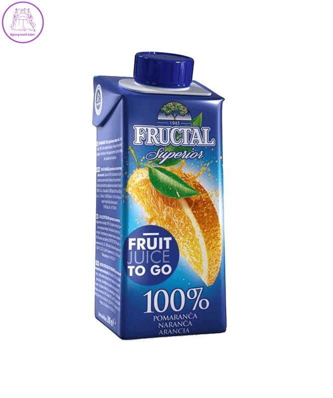 Šťáva pomeranč 100% 0,2l Fructal 387
