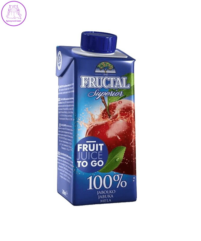 Šťáva jablko 100% 0,2l Fructal 384