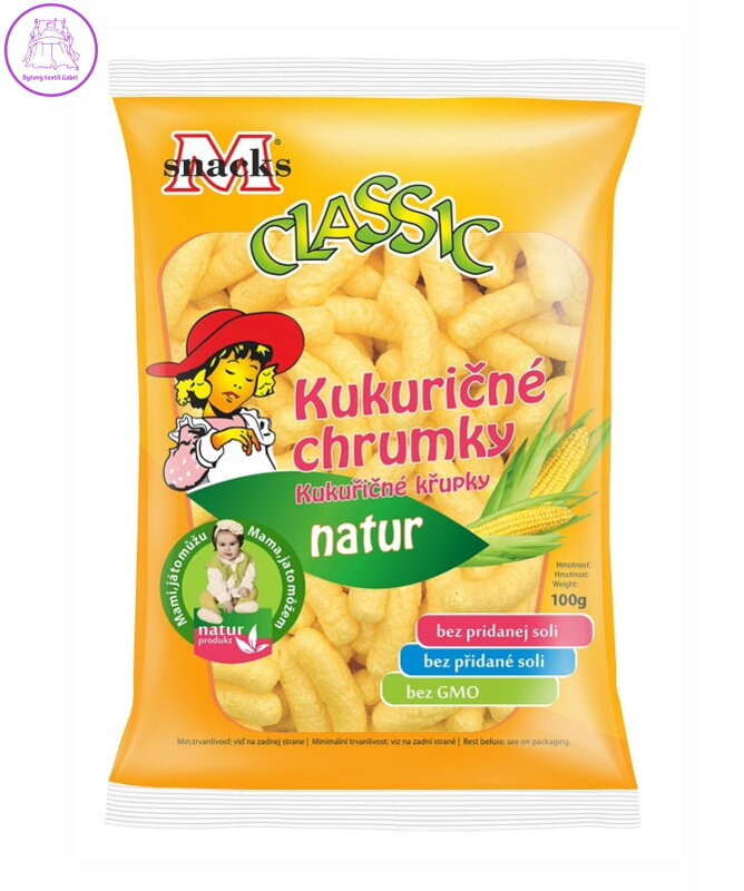 Křupky kukuřičné 100g nesolené Chrástkovi 3329