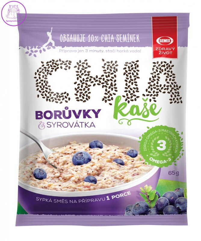 Kaše chia borůvky-syrovátka 65g Semix 2505