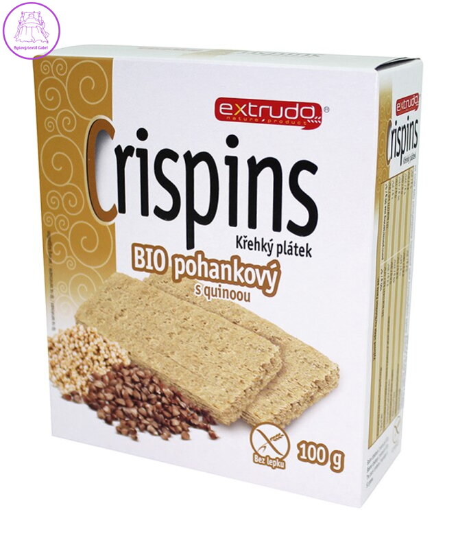 Crispins plátek pohankový s quinoou 100g Extrudo 335 Crispins plátek pohankový s quinoou 100g Extrudo 335