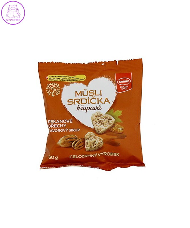 Musli srdíčka s pekany a javor.sirupem 50g Semix 2495