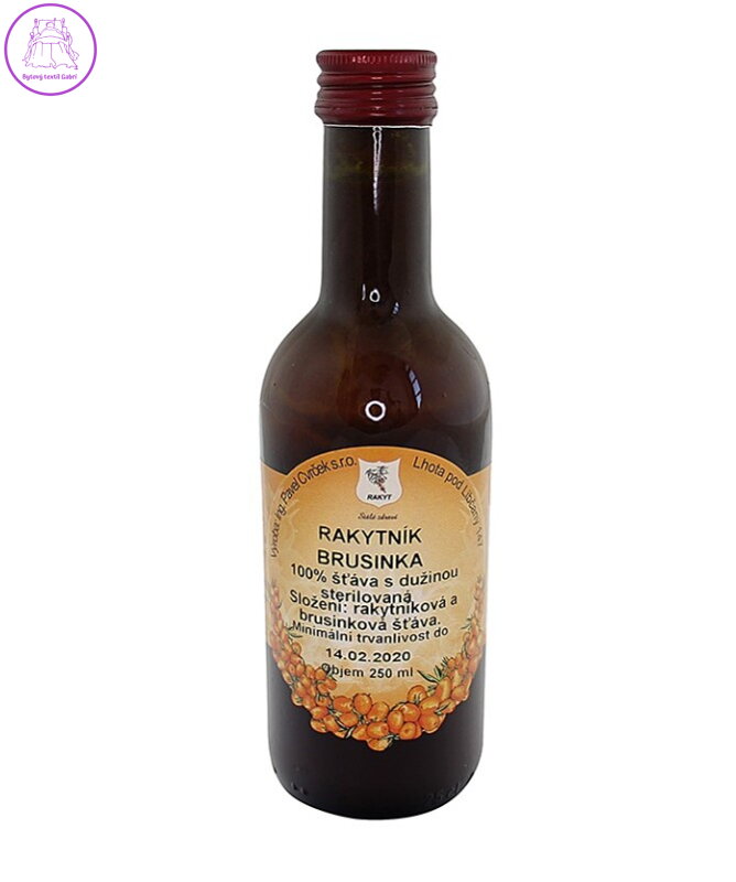 Šťáva rakytník-brusinka 100% 250ml Cvrček 3164