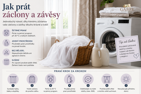 Jak prát záclony a závěsy, aby zůstaly dlouho krásné?